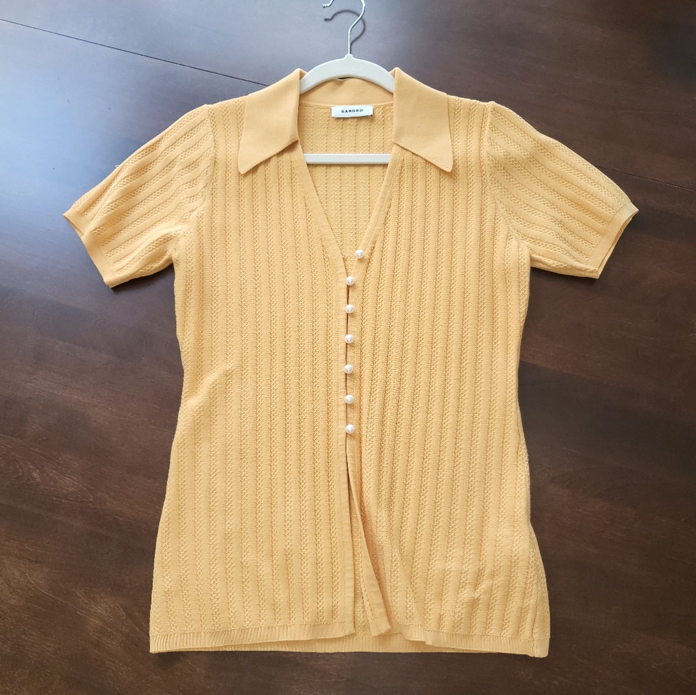Sandro Soft orange-yellow Short Sleeve Knit